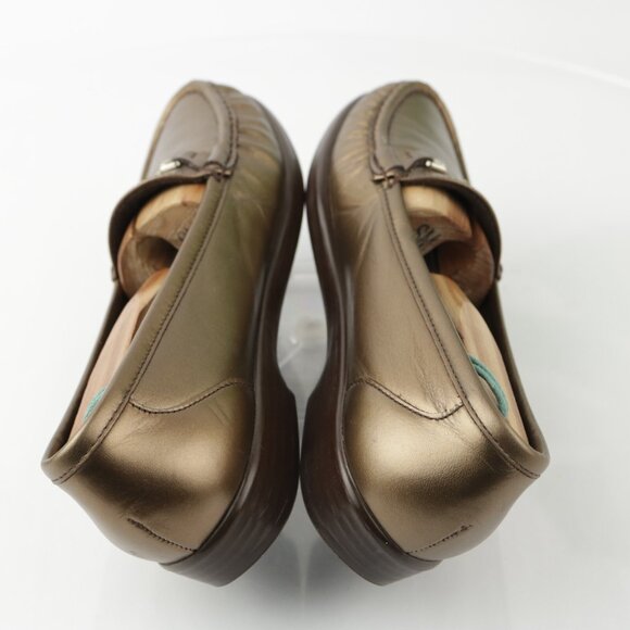 SAS Womens Metro Loafer Size 9 SLIM Bronze Gold Leather Bit Strap Flat Slip On - Picture 8 of 12
